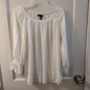 Inc International Concepts, Women's Long Sleeve White Blouse, Size M
